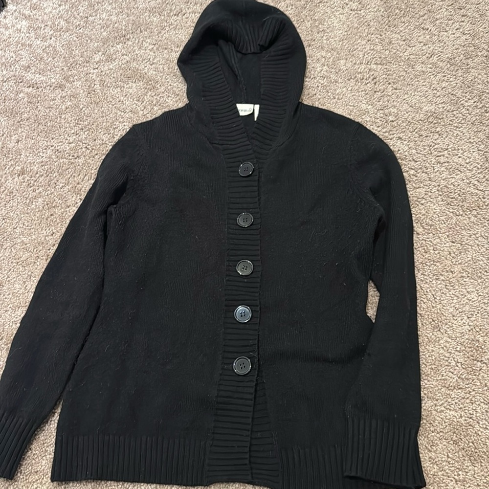 💜 3 for $10 Fashion Bug Black Hooded Cardigan Sweater